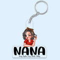 Grandma With Grandkids Names Personalized Acrylic Keychain