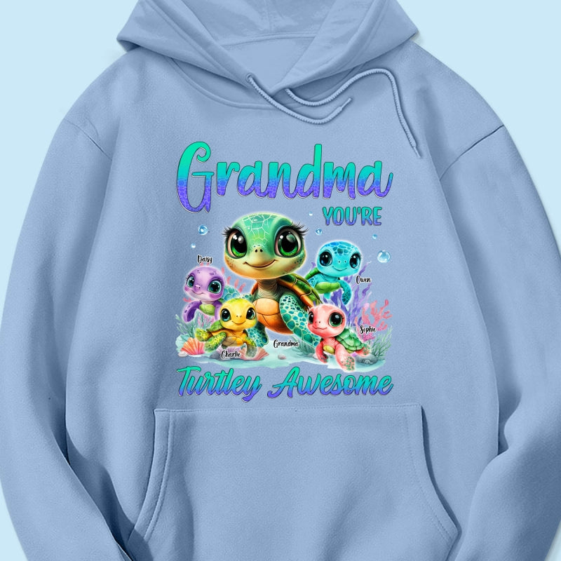 Grandma You're Turtley Awesome Personalized Shirt, Gift for Grandma