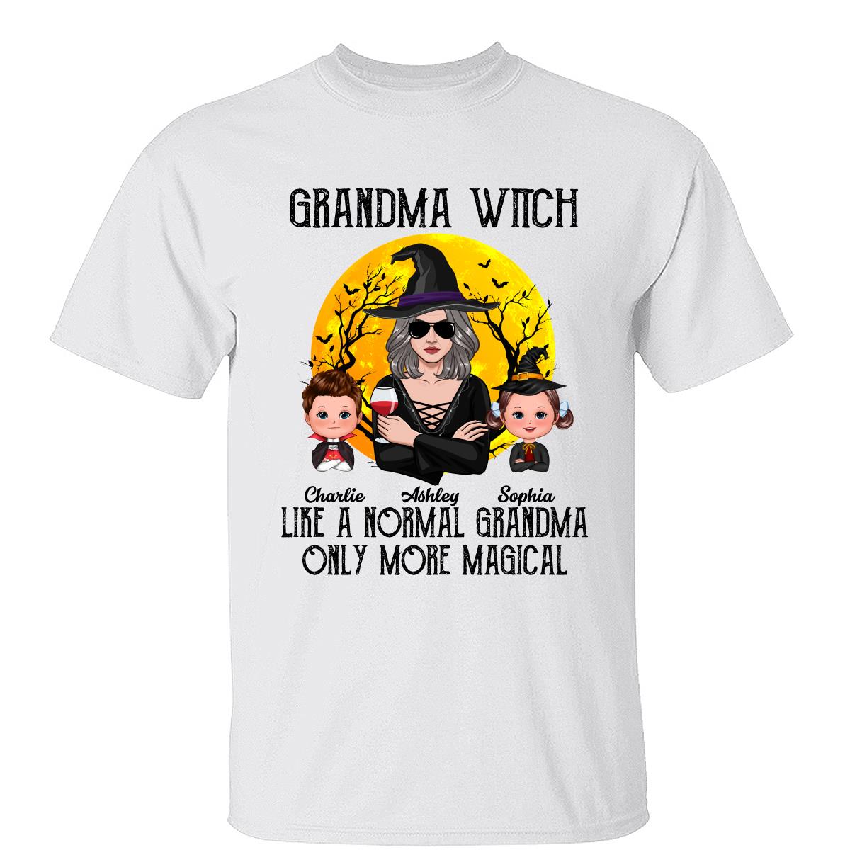 Grandma Witch Halloween Girl Vector Personalized Shirt