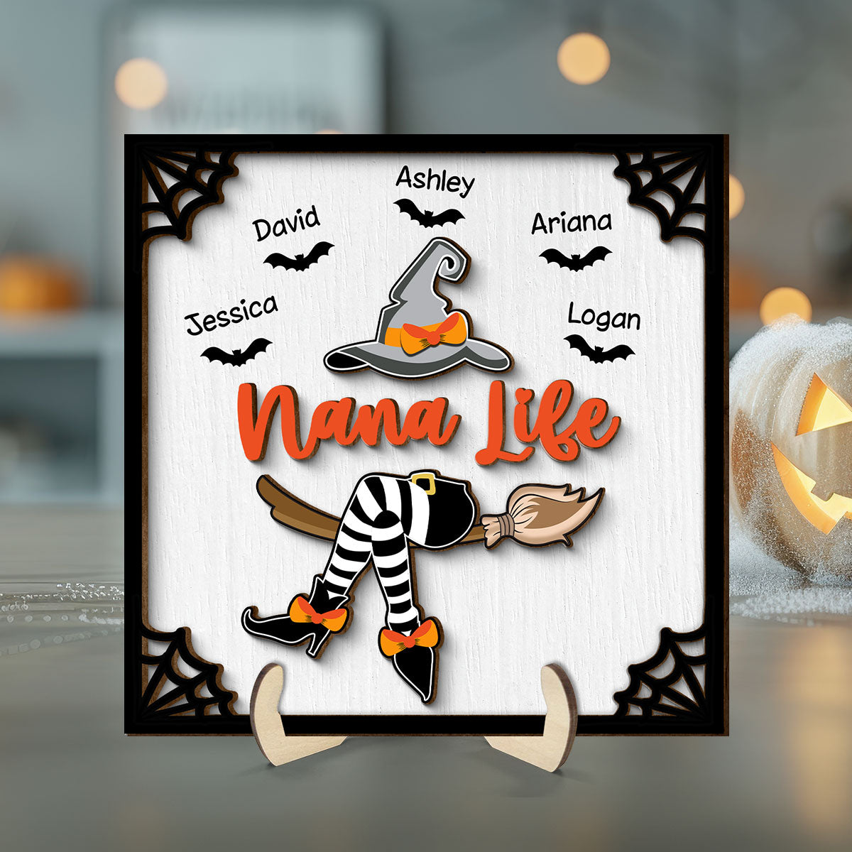 Grandma Witch Halloween Personalized 2-Layer Wooden Plaque, Gift For Grandma